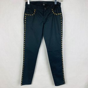 Forever 21 Black Gold Studded Skinny Pants